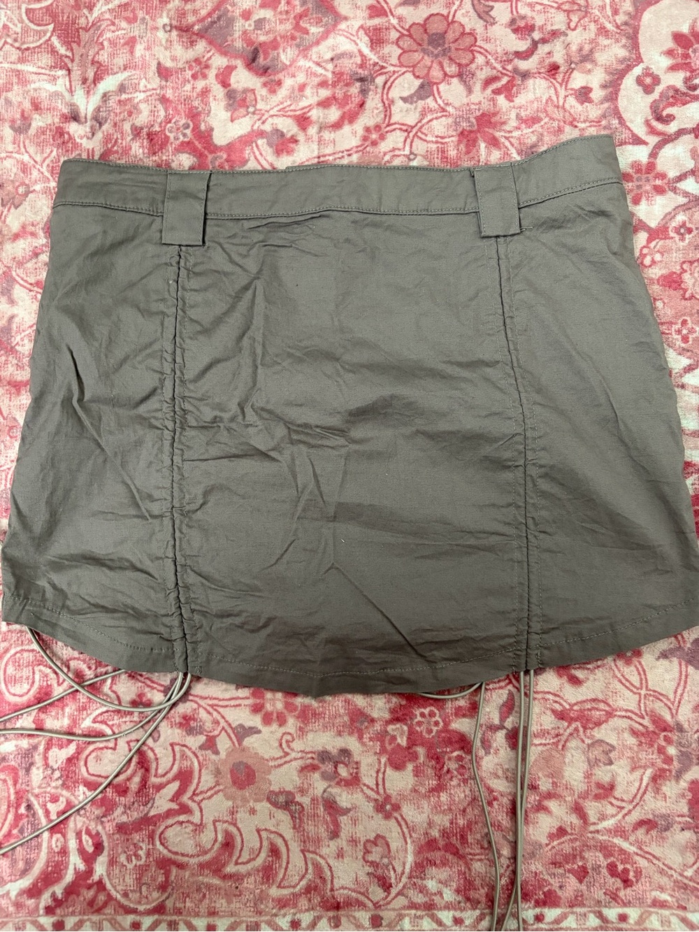 Women’s Gray Drawstring Mini Shorts - Picture 3 of 4
